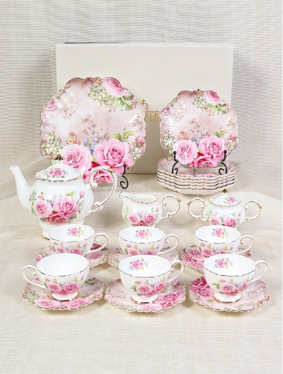 24 pieces Porcelain Tea Set for 6 Person With Gift Box